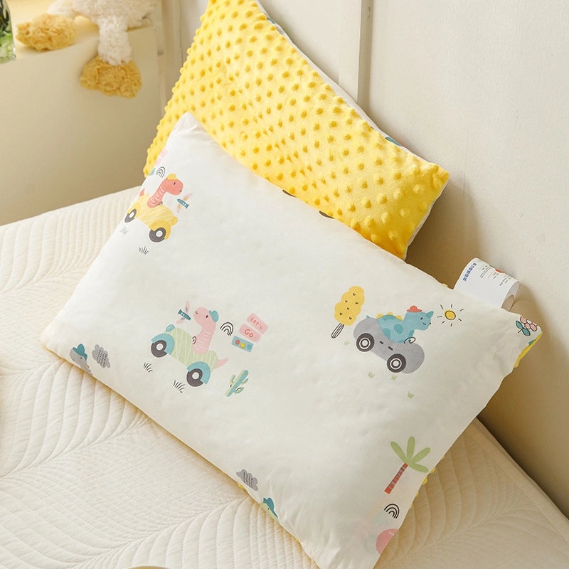 Premium Class A Cotton Baby Pillow Core | Soft Velvet Neck Support Pillow for Kids Nap | Machine Washable Nap Pillow | Baby Bedding Accessories |