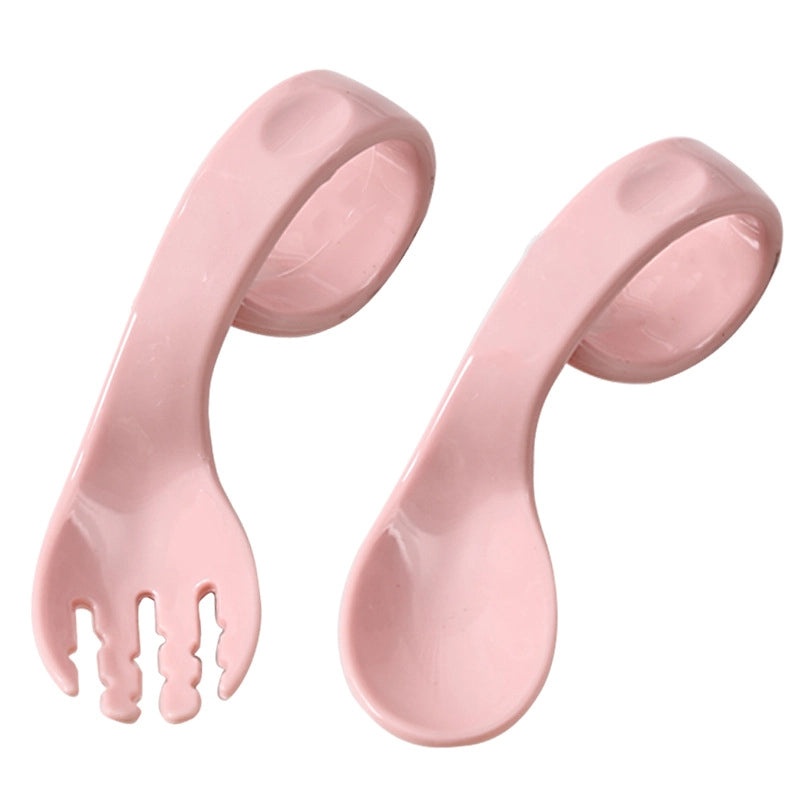 Baby Training Spoon and Fork Set with Curved Handles for Toddlers | Baby Feeding Accessories