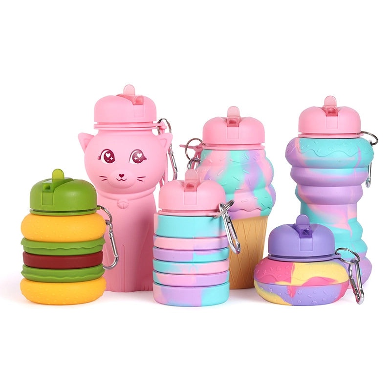 Stylish Multicolor Silica Gel Water Bottle for Everyday Use 1 Piece | Drinkware & Water Bottles