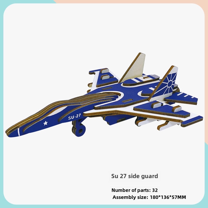 Handmade Wooden 3D Aircraft Model Puzzle for Kids | Toys & Games