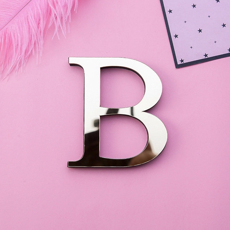 Golden Acrylic Mirror Letters Wall Decal EVA Foam Art Creative Home Decor | Home Decor & Wall Stickers
