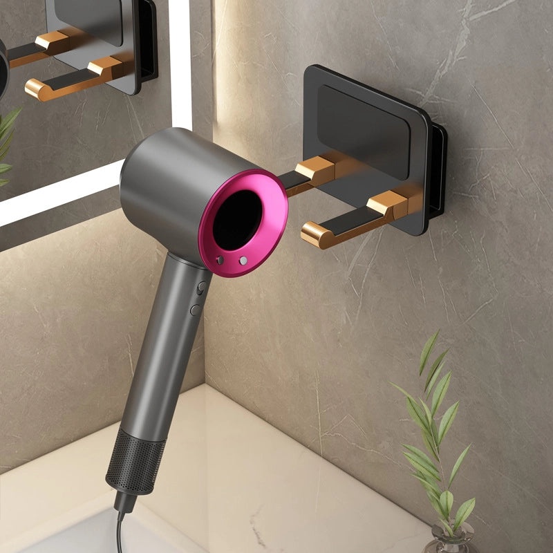 Punch-free Wall Mount Hair Dryer Holder Organizer|Bathroom Accessories Storage Rack