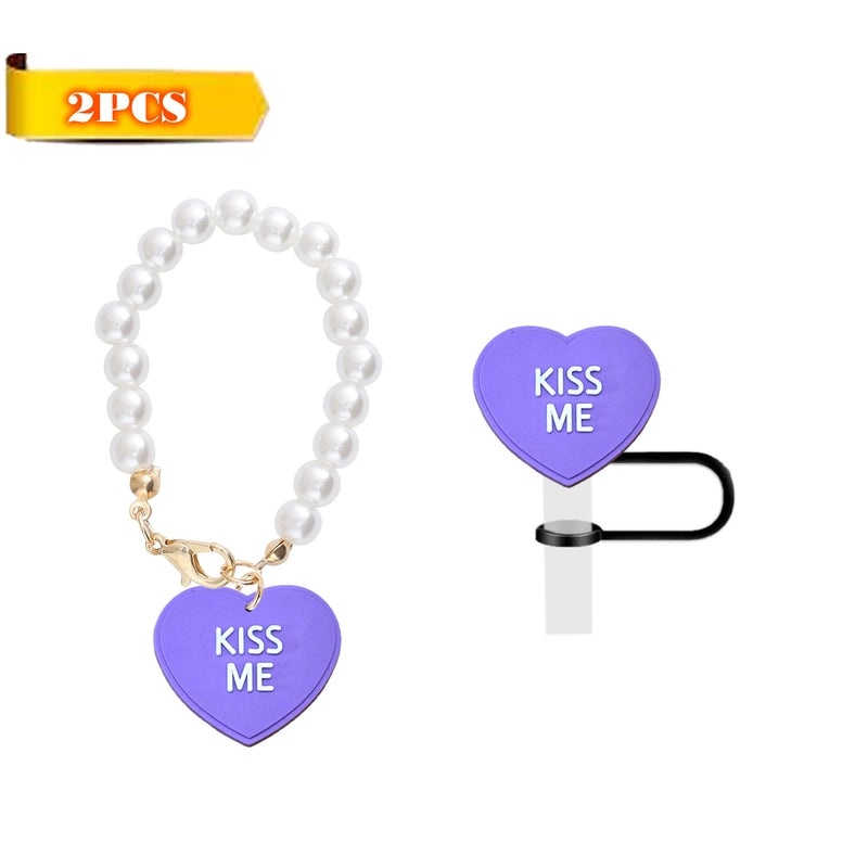 Red Heart Wing Silicone Straw Caps Cute Decorative Drink Accessories 2 or 3 Pieces Set|Drinkware Accessories