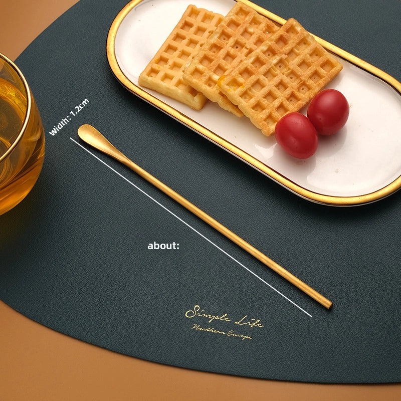 Japanese-style 304 Stainless Steel Long Handle Dessert Spoon Coffee Stirring Spoon Small Fruit Fork Ice Cream Spoon | Kitchen & Dining Utensils