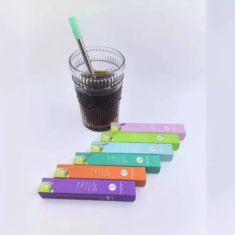 Explosions Stainless Steel Telescopic Straw Set with Cleaning Brush | Reusable Eco-Friendly Portable Drinkware Accessories