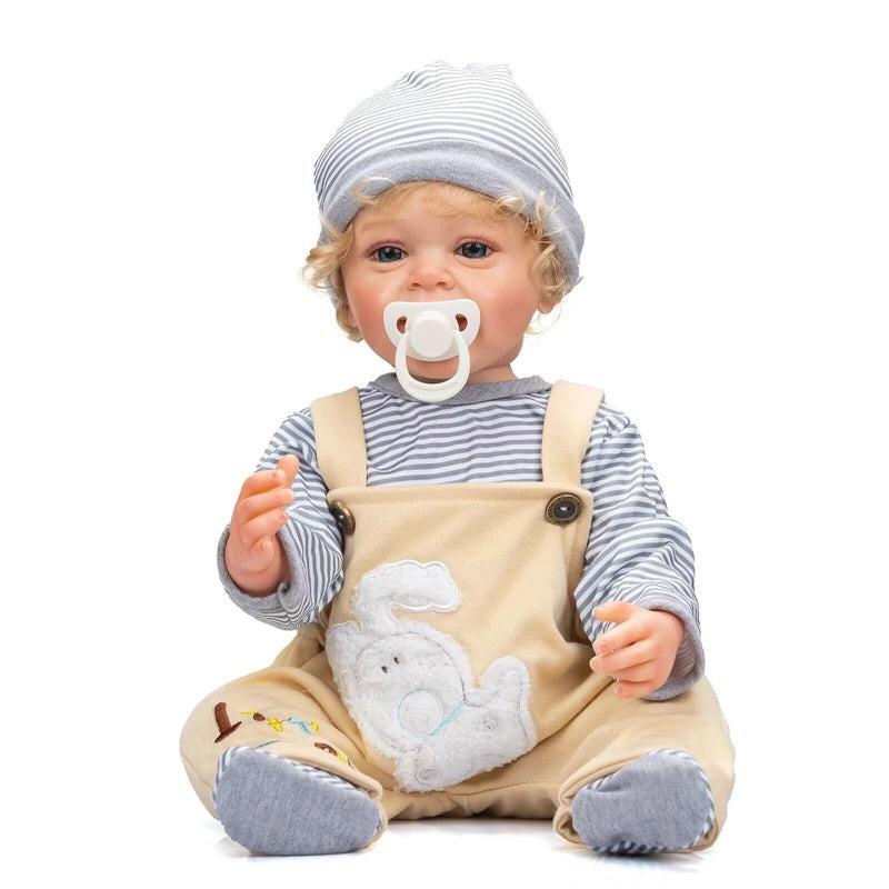 55cm Realistic Yannik Reborn Boy Doll Full Glue 3D Painted Lifelike Baby Doll | Baby Dolls & Collectibles