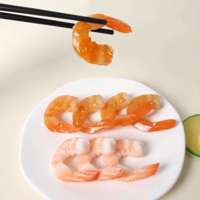 仿真虾模型PVC影视道具餐厅装饰趣味仿真食物虾尾|餐厅装饰品
