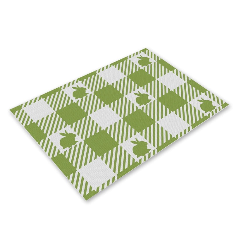 Adorable Rabbit and Heart Letter Linen Placemat for Dining Table Decor|Home Decor and Kitchen Accessories