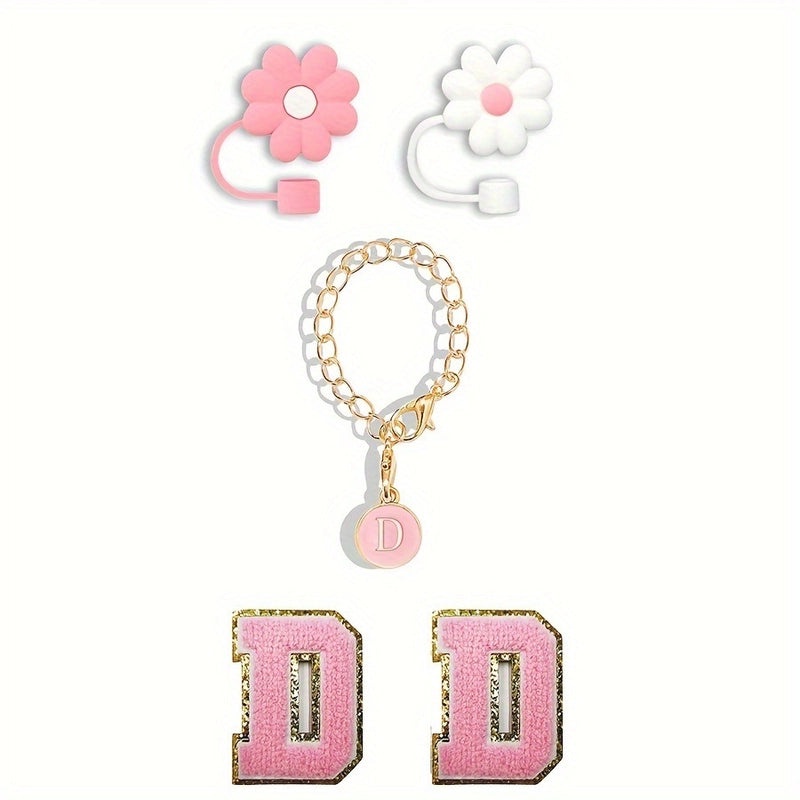 Embroidered Floral Letter Straw Cap for Casual Elegant Style|Fashion Accessories Hats & Caps