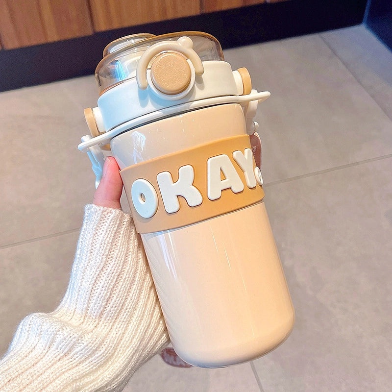 Stylish Letter Engraved Stainless Steel Water Bottles|Drinkware & Water Bottles