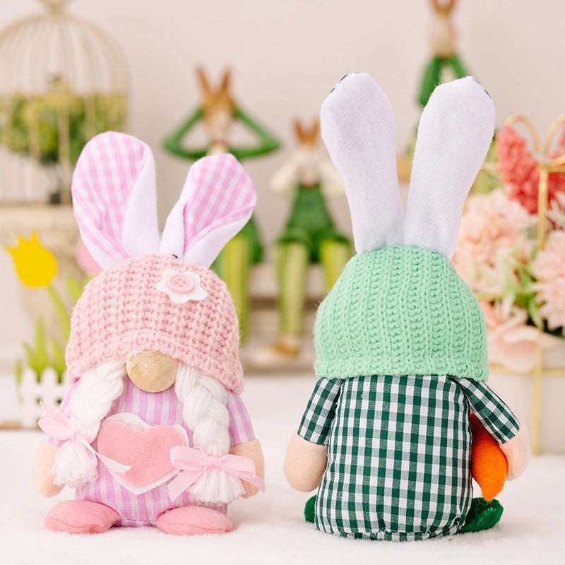Easter Bunny Figurine Spring Decoration Cute Faceless Rabbit Standing Doll|Seasonal Home Decor