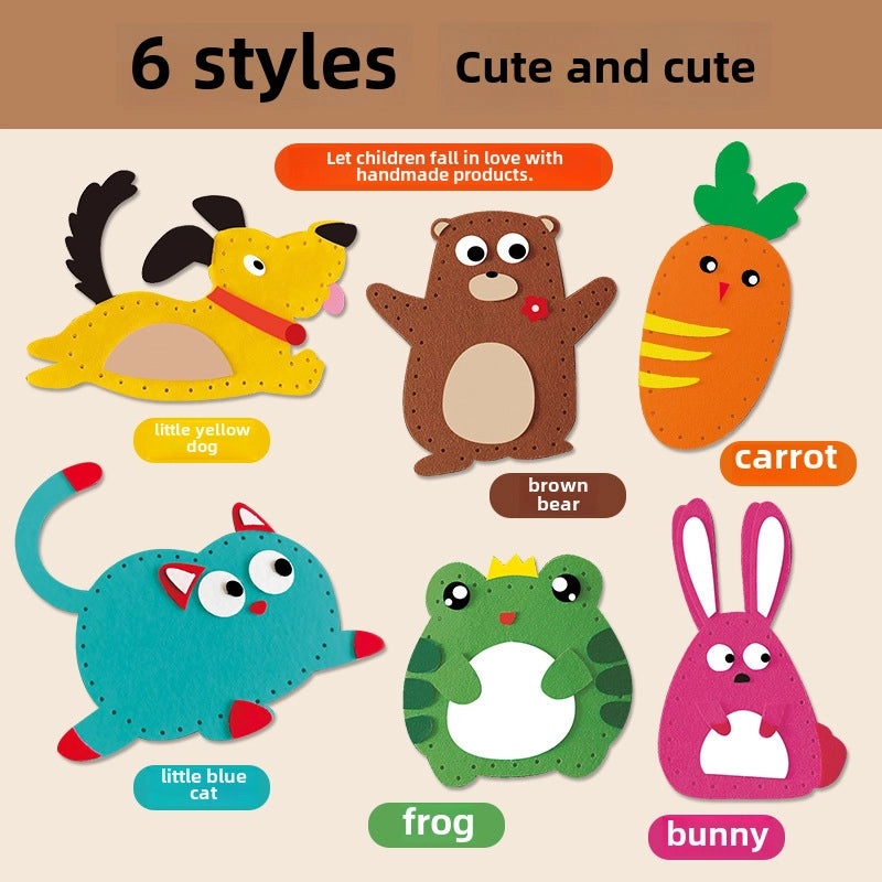 Kids DIY Music Puzzle Sewing Kit Non-woven Pendant Craft Materials Bag | Early Education Teaching Aids