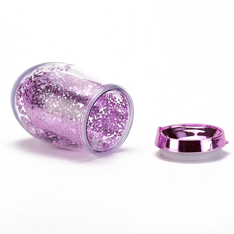 U-Shaped Eggshell Double Sequin Water Thermos Cup | Drinkware & Tumblers