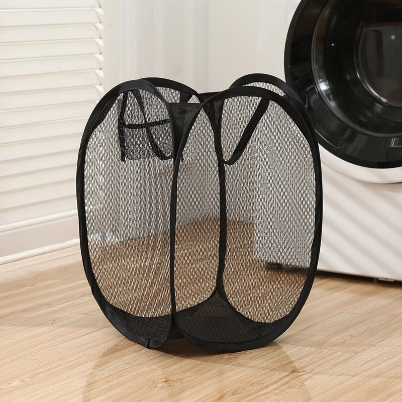Foldable Grid Laundry Basket Lightweight Storage Basket for Bathroom and Household Use|Home Storage & Organization