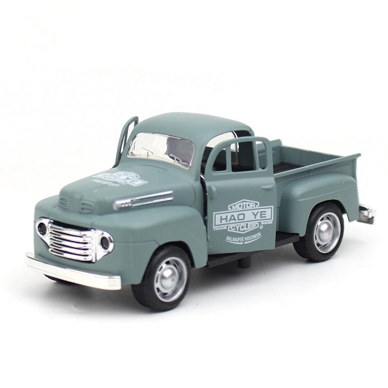 Retro Metal Pickup Car Model Ornament Classic Alloy Toy Vehicle Gift|Car Accessories