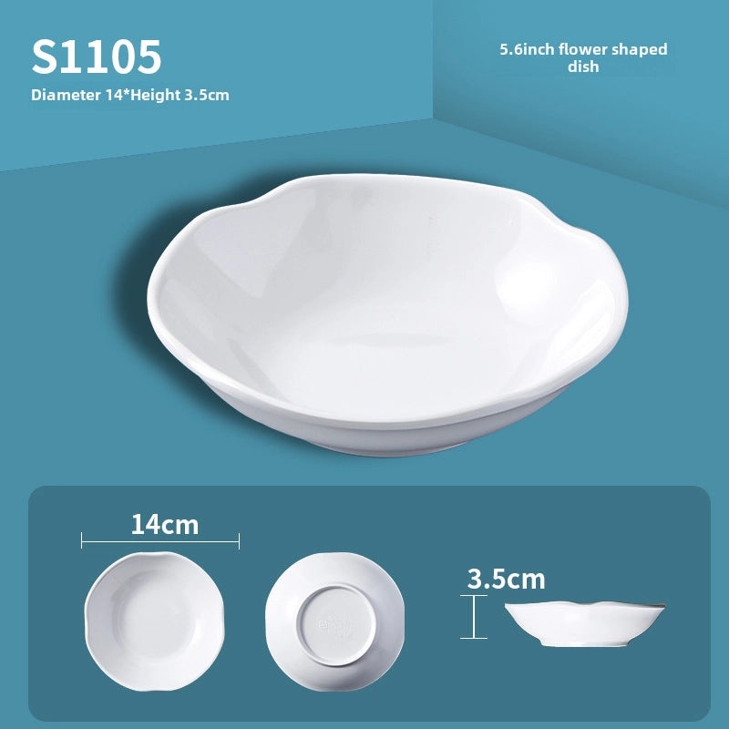 White Melamine Round Three-Compartment Sauce Dish Imitation Porcelain for Restaurant Hot Pot Serving|Kitchen & Dining Accessories