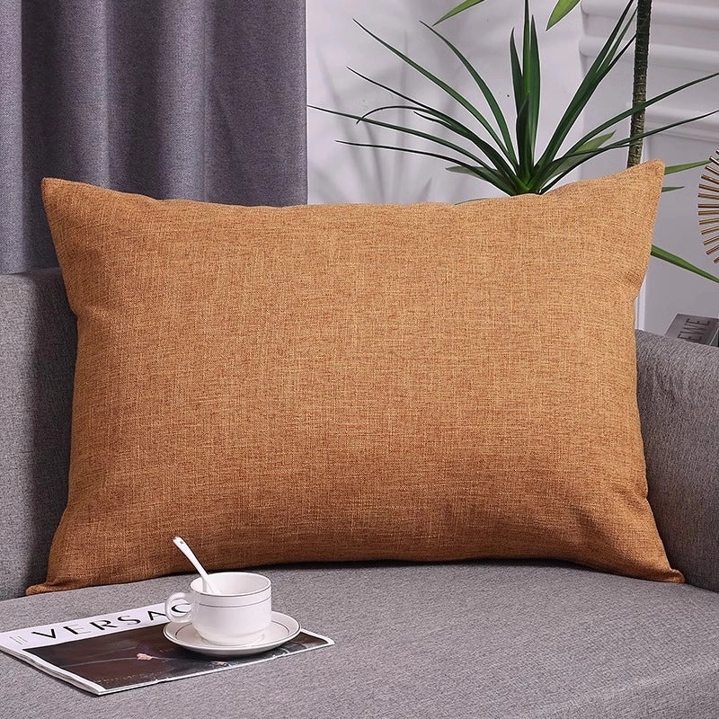 Solid Color Cotton Linen Sofa Cushion Cover Large Back Pillowcase for Living Room Bedside | Home Decor Cushions