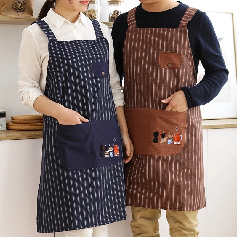 Floral Cotton Apron for Men & Women | Kitchen & Workwear | Artistic, Creative, Household Bib | Fashionable Waiter Uniform | Home Cooking Apron|Ki