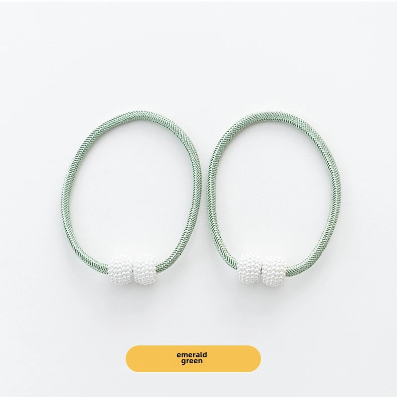 Affordable Pearl Magnetic Buckle Curtain Strap No Drilling Easy Install | Home Decor Curtain Accessories