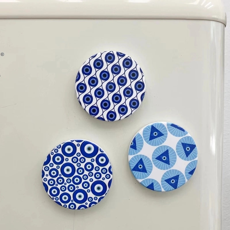 Round Angel Eyes Ceramic Refrigerator Magnet | Home Decor - Magnetic Stickers