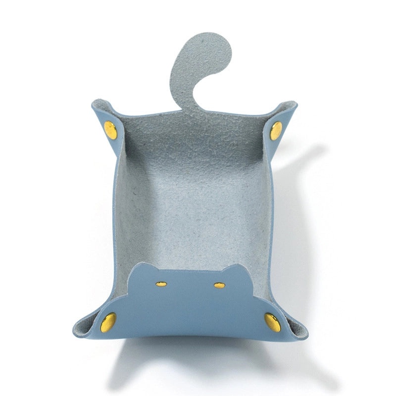 Stylish Solid Color PU Leather Key Holder Box with Secure Storage | Home & Living Accessories