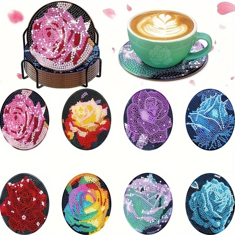 Valentine's Day Heart Shaped Flower Acrylic and Wood Placemat Set | Home & Kitchen Tableware