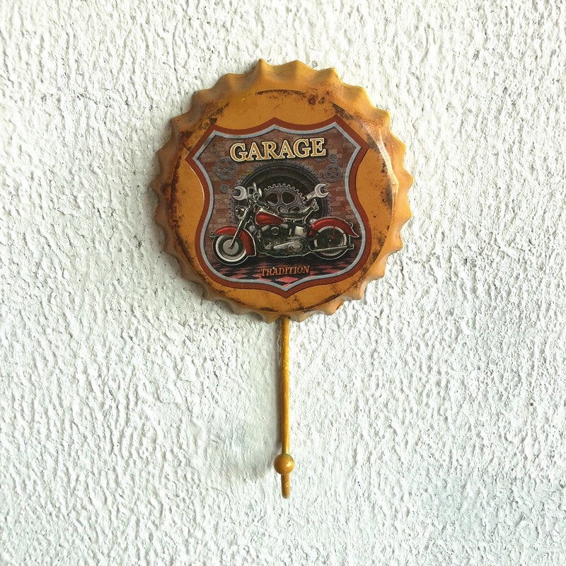 Vintage Beer Cap Letter Motorcycle Metal Iron Pendant Wall Decor|Wall Art