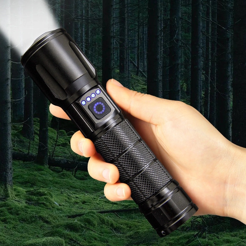 Aluminum Alloy Zoomable Laser Flashlight Fast Charging Long-Range Portable Torch|Outdoor Lighting