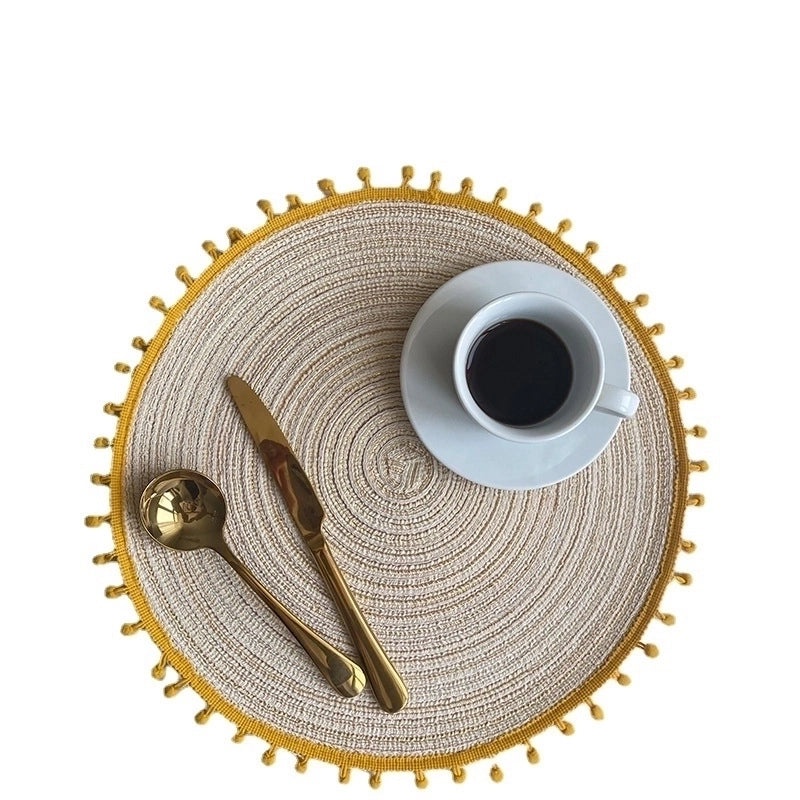 Stylish Solid Color Cotton Yarn Placemat Single Piece|Home & Kitchen Table Linens