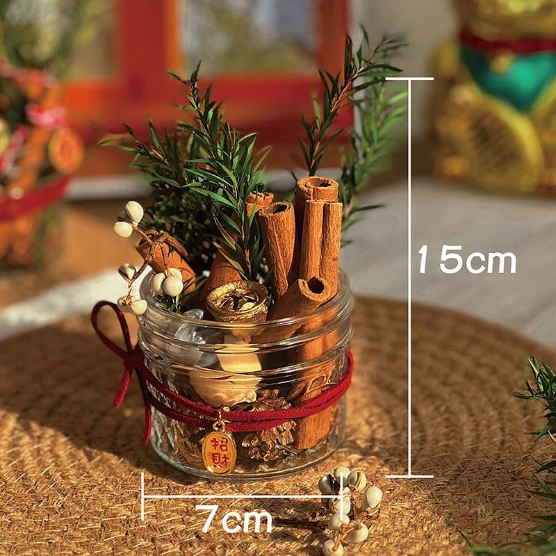 Minimalist Dried Flower Home Fragrance with Preserved Plants and Cinnamon Ornaments|Home Decor