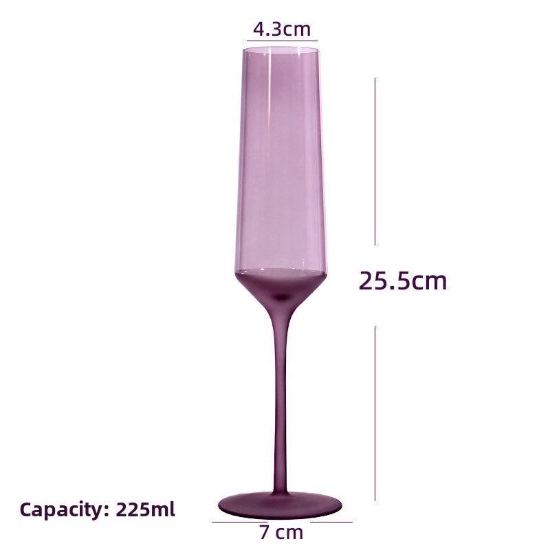 Elegant Purple Crystal Wine Glass Set | Luxury Glassware