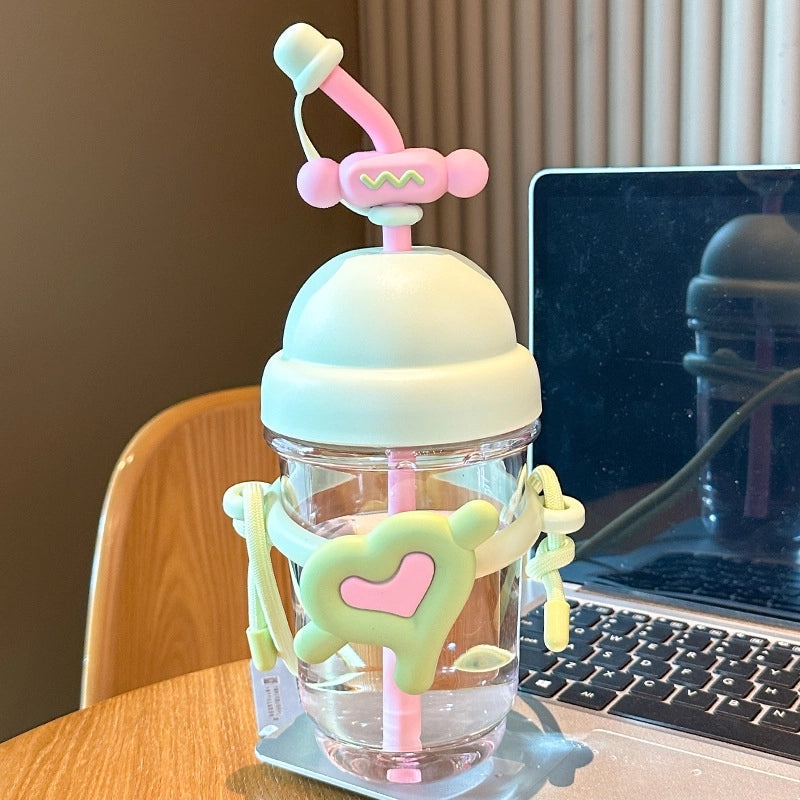 Adorable Red Heart Shaped Plastic Water Bottle Single Piece | Drinkware & Bottles