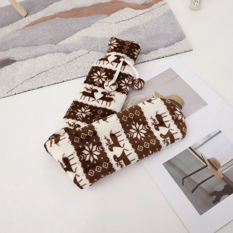 Cartoon Plush Hot Water Bag UK Christmas Hand Warmer Soft Long Water Filling Hot Water Bottle|Home & Living