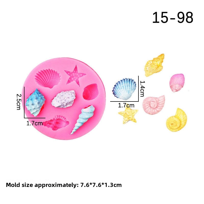 Ocean Theme Silicone Mold for Conch Starfish Shell Shapes | Cake Decorating Tools