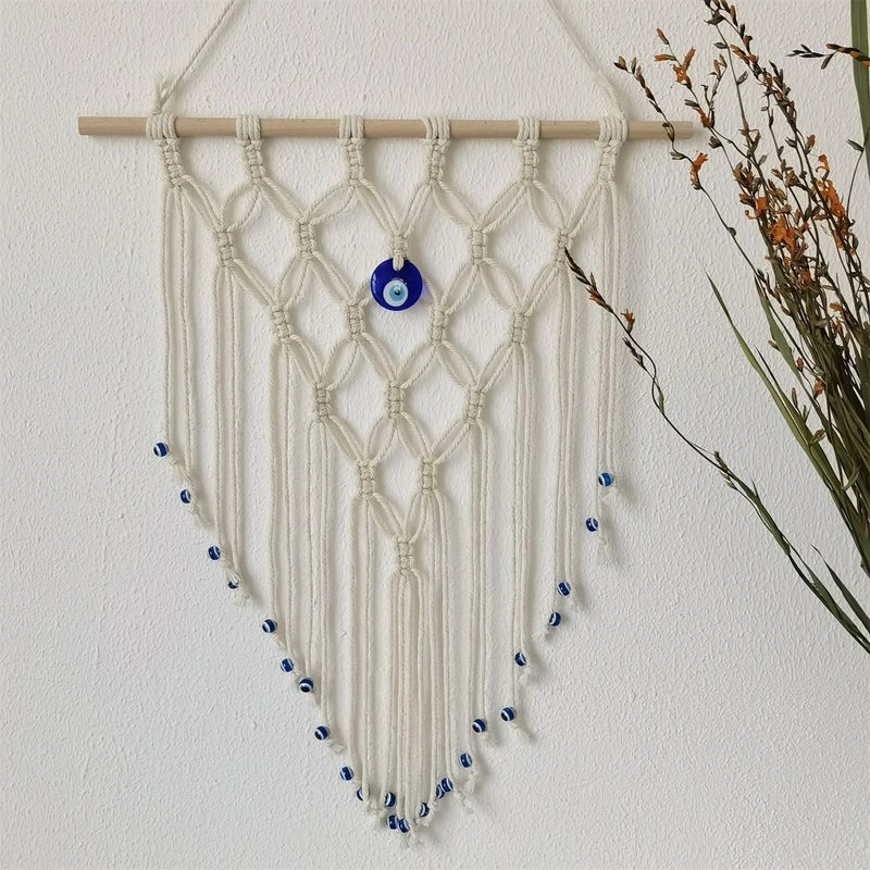 Nordic Retro Wooden Eye Pendant Tapestry Wall Hanging|Home Decor