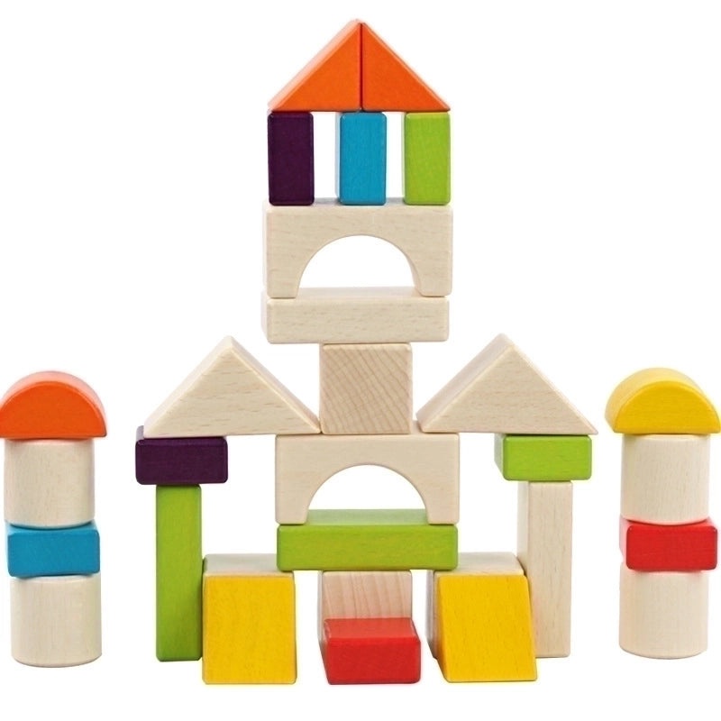 Colorful Wooden Building Blocks for Babies 0-2 Years|Baby Toys & Early Learning Blocks