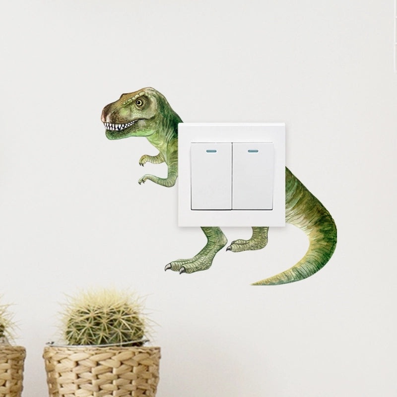 Adorable Dinosaur PVC Switch Wall Decal for Kids Room Decor|Kids Room Wall Decals