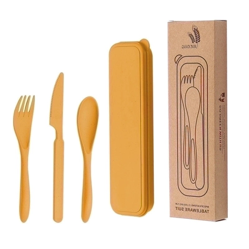 Wheat Straw Casual Tableware Set Solid Color Eco-Friendly Dinnerware | Kitchen & Dining
