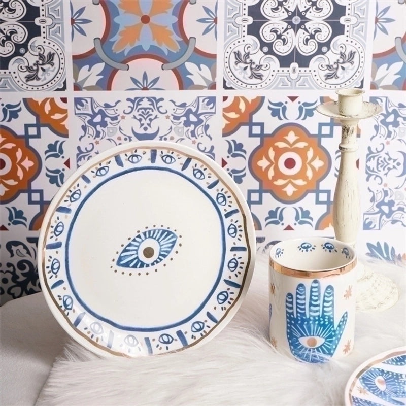 Chinoiserie Porcelain Eye Design Tableware Single Piece|Home & Kitchen Tableware