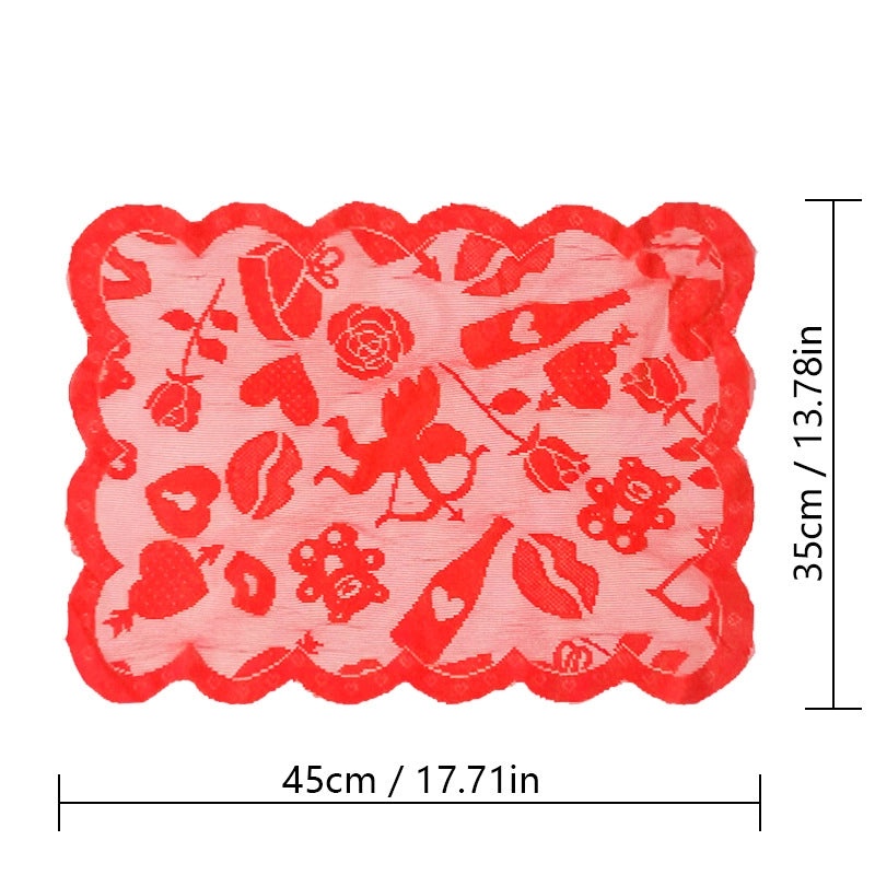 Romantic Heart-Shaped Solid Color Polyester Tablecloth for Valentine’s Day Casual Elegance | Home Decor Table Linens