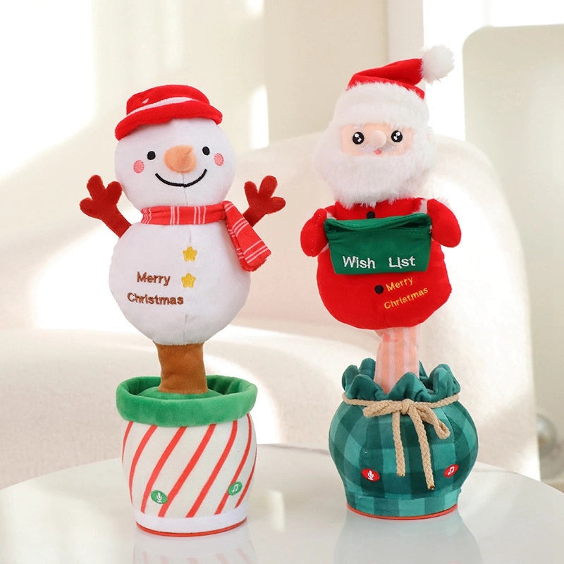 Christmas Plush Toys Set | Stuffed Santa Claus, Snowman & Tree | Soft PP Cotton Holiday Decorations | Holiday Stuffed Animals | Christmas Plush T