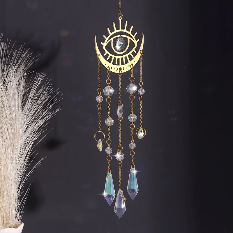 Elegant Sun Moon Crystal Suncatcher Wind Chime | Home Decor & Wall Art