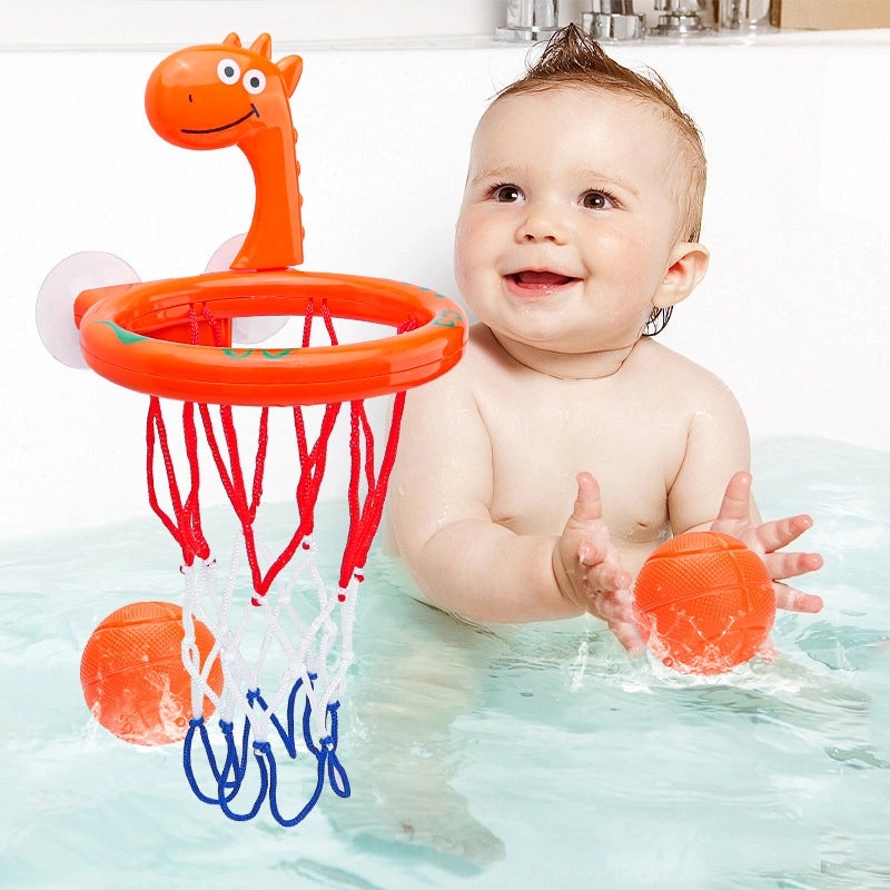 Cartoon Dinosaur Shark Orange Duck Basketball Bath Toy Set for Indoor Baby Shooting Games|Baby Bath Toys