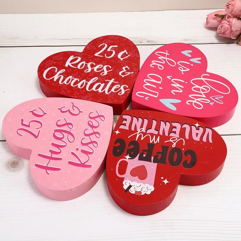 Romantic Heart-Shaped Wooden Ornament for Valentine’s Day | Home Decor & Gifts