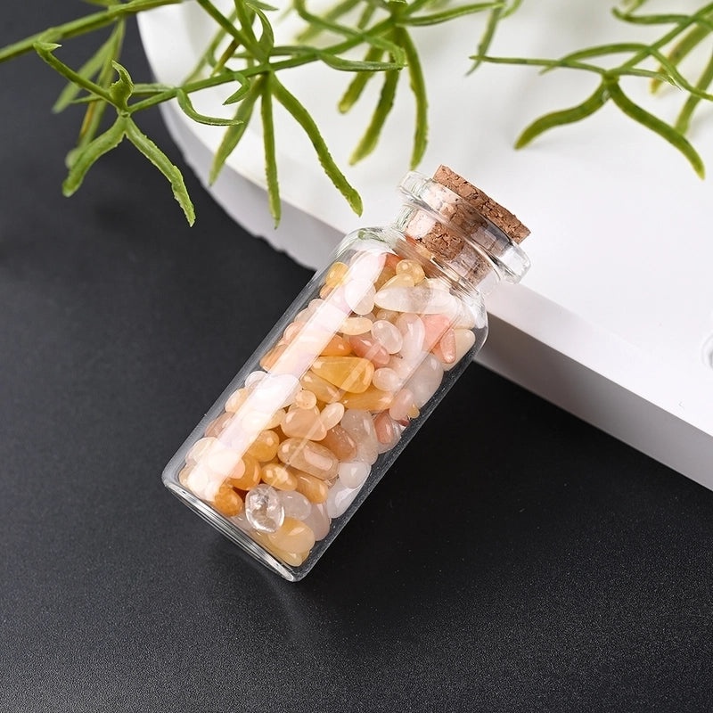 Handmade Elegant Minimalist Wishing Bottle with Natural Stones | Home Decor & Accessories