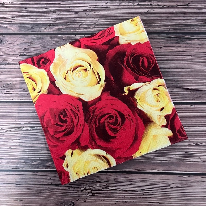 Rustic Floral Printed Wood Pulp Napkins|Home & Living > Kitchen & Dining > Paper Napkins