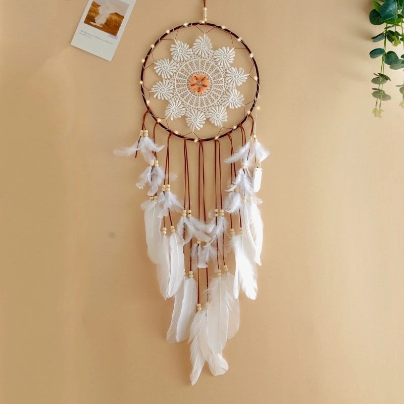Bohemian Dreamcatcher Wall Hanging with Artificial Feathers and Velvet Tapestry|Home Decor & Wall Art