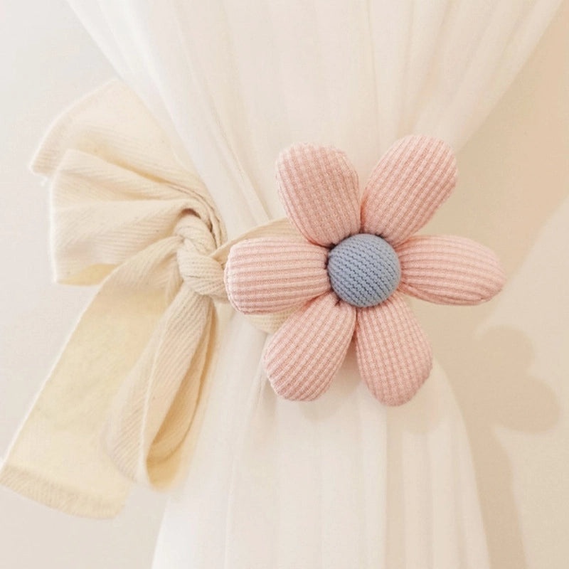 Modern Simple Tassel Curtain Tieback with 3D Flower Design | Home Decor