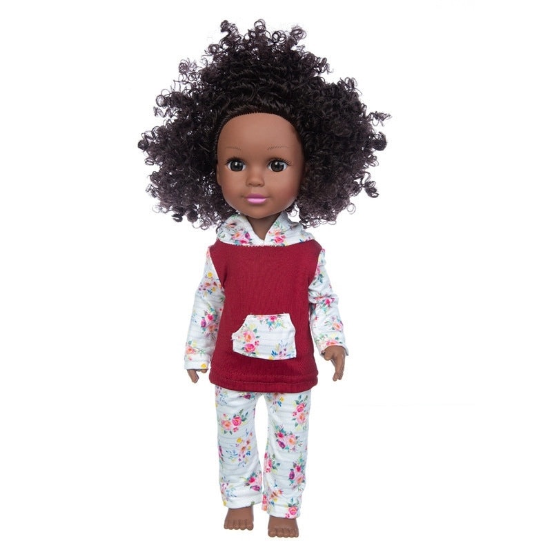 35cm Soft Rubber African Black Doll for Kids | Children's Toys