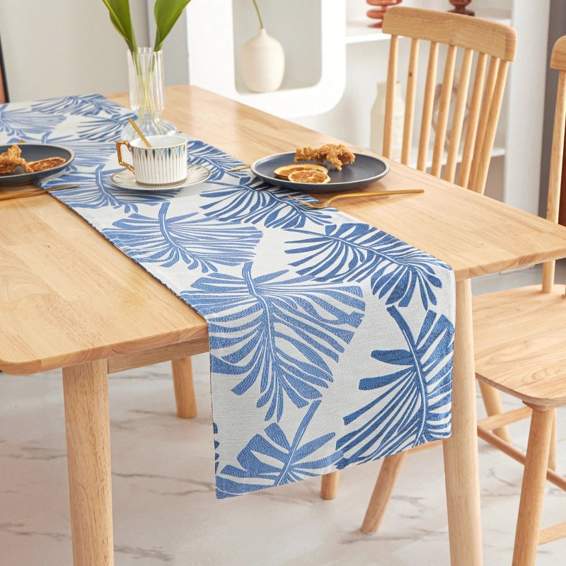 Elegant Minimalist Leaf Design Polyester Tablecloth for Casual and Formal Dining|Table Linens & Covers